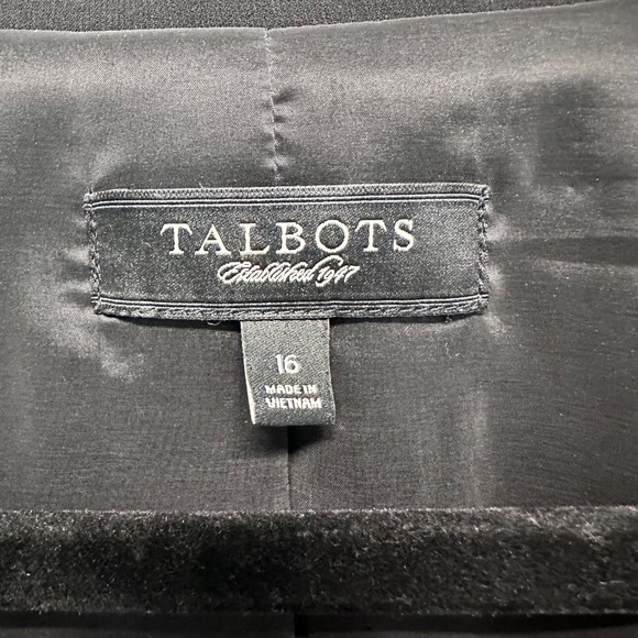 Talbots Single Breasted Two Button Black Women's Blazer Size 14 Jacket Career - Picture 7 of 13